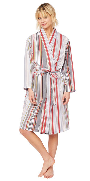 Long-Sleeve Pima Cotton Robe - Silver Lake