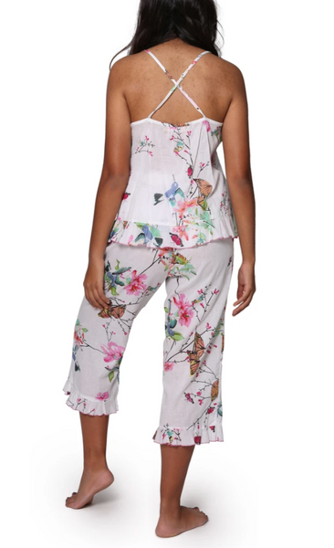 Floral Cotton Pajama Set with Criss Cross Straps