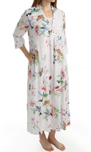 Cotton Voile Hummingbird Printed Nightgown