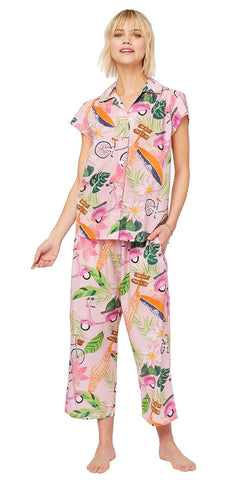 Capri Pajama Set - Scooter Adventure Print