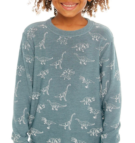 Dino Kids Fleece Pullover Sweatshirt