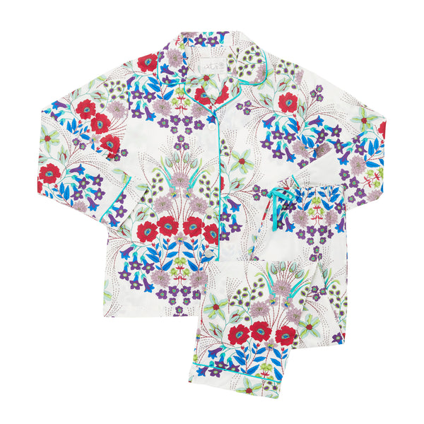 Long Sleeve Classic Pajama Set - Floral Deco Print