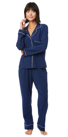 Classic Knit Pajama Set - Navy Blue
