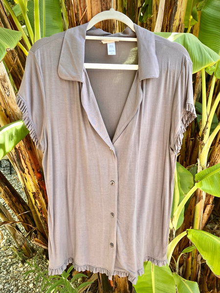 Eberjey Short-Sleeve Ruffle Capri Pajama Set