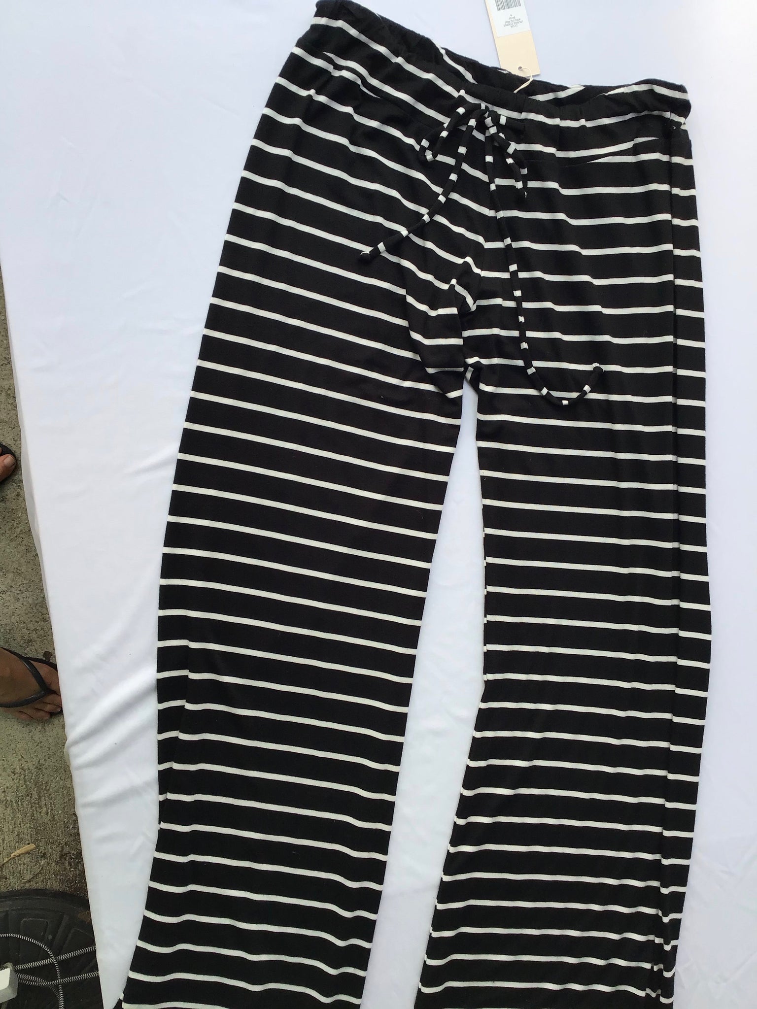 Eberjey Black and White Stripe Lounge Pant