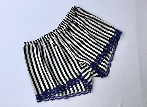 Black Stripe with Navy Lace