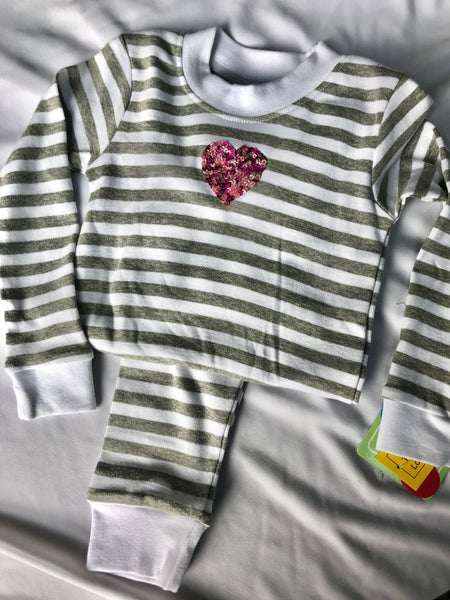 Kids/Tween Striped Heart Pajama