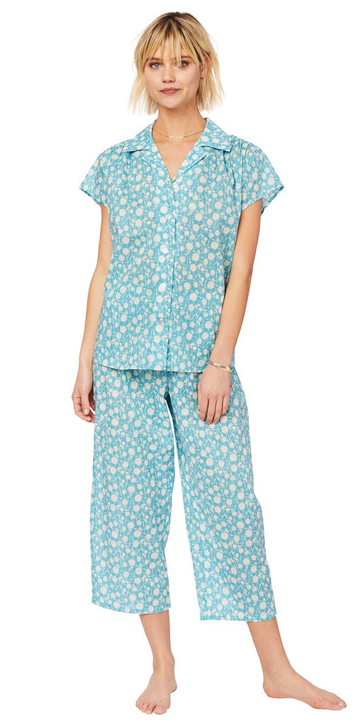 Capri Pajama Set - Dandelion Voile Print – Kiki Bean