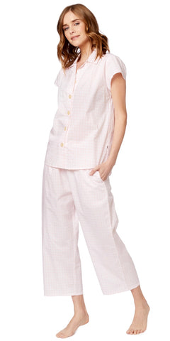 Capri Pajama Set - Pink Gingham