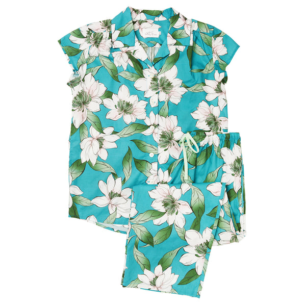 Capri Pajama Set - Magnolia Floral Print