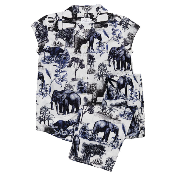 Capri Pajama Set - Elephant Toile