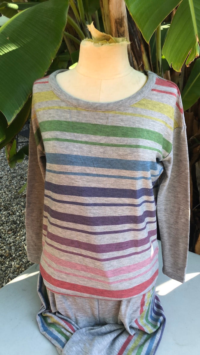 Rainbow Stripe Sweatshirt / Sweatpants