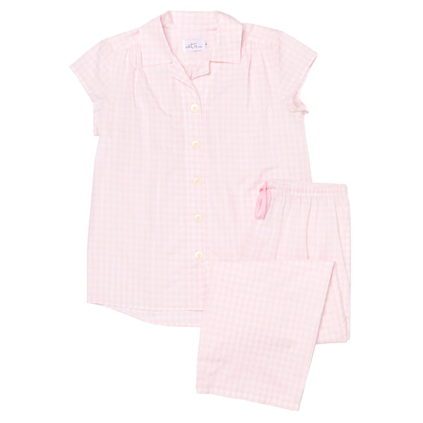 Capri Pajama Set - Pink Gingham