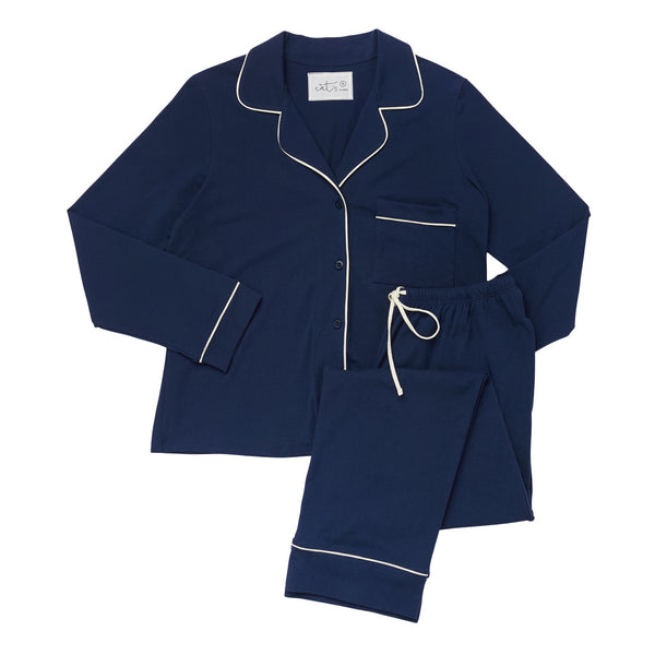 Classic Knit Pajama Set - Navy Blue