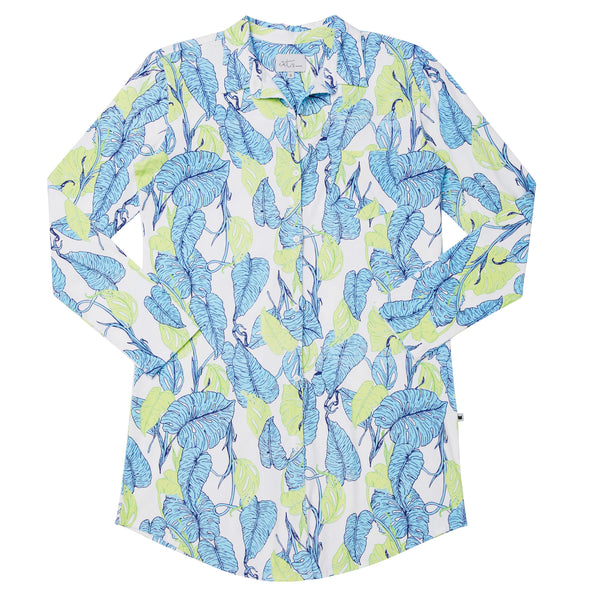 Cotton Knit Nightgown or Night Shirt - Palm Beach