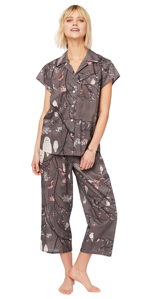 Capri Pajama Set - Owl & Friends Print