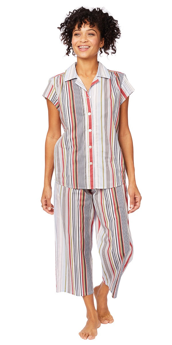 Capri Pajama Set - Silver Lake