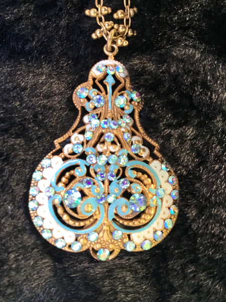 French Blue and White Enamel Versailles Necklace