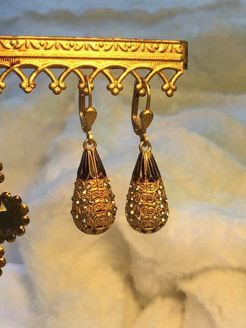 Catherine Popesco French Enamel earring with handset Swarovski Crystals