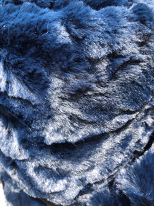 Faux Fur Navy / Charcoal Grey Throw
