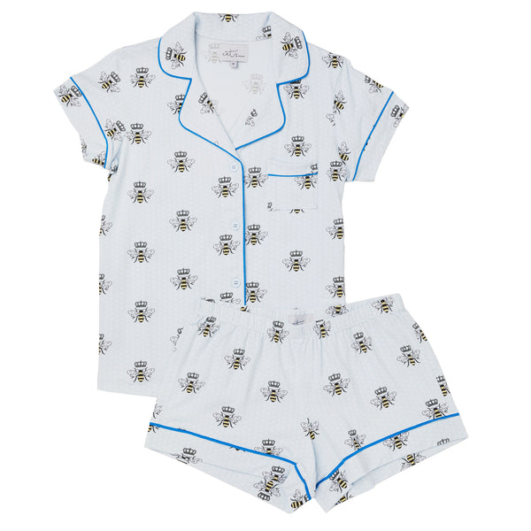 Pajama Short Set - Queen Bee Blue