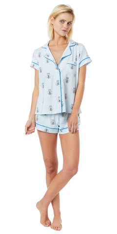 Pajama Short Set - Queen Bee Blue