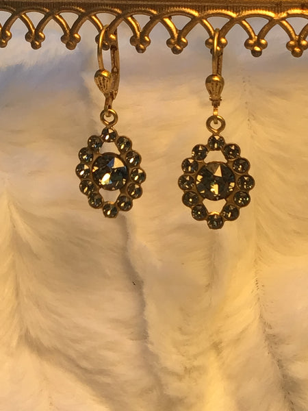 Catherine Popesco Swarovski Shade Crystal small medallion Earring