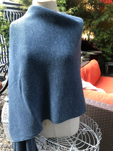 Heather Blue Alpaca Cape