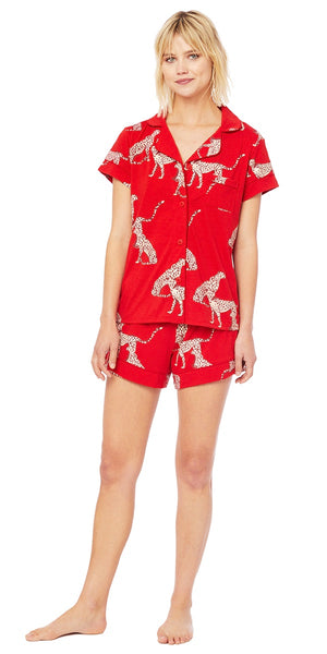 Pajama Short Set - Panther Print