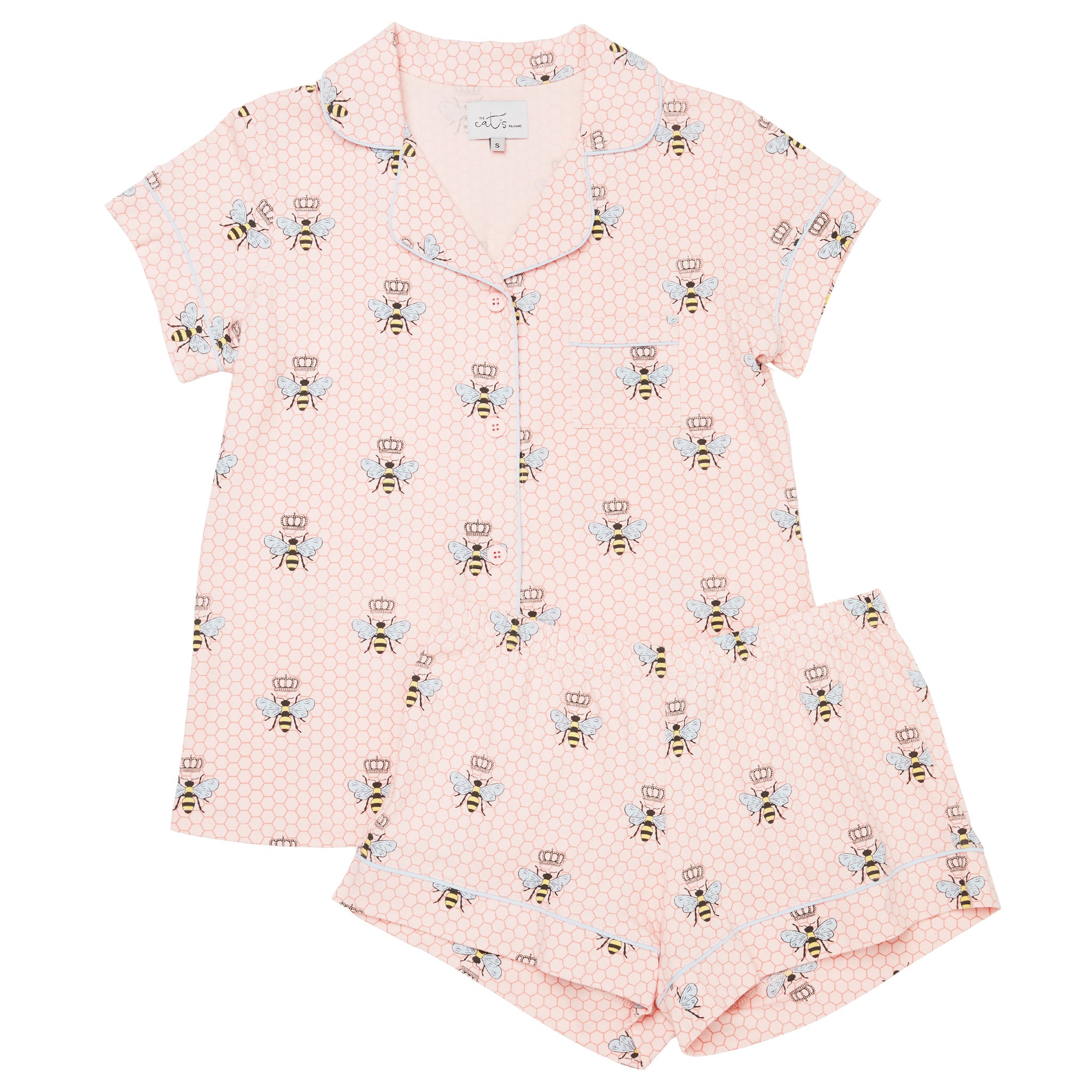 Pajama Short Set - Queen Bee Pink