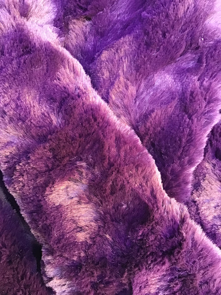 Faux Fur Plum and Ivory Mink Stripe