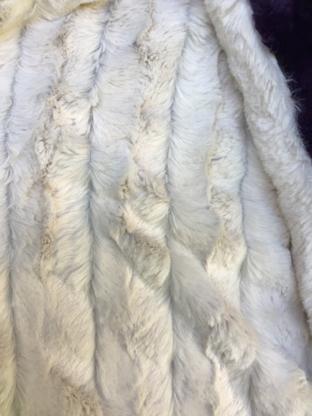 Faux Fur Plum and Ivory Mink Stripe