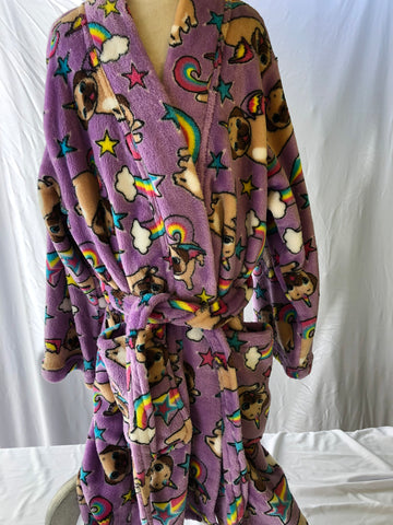Pug Unicorn Youth Fleece Robe