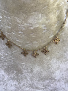 Quatrefoil Necklace on Antique Chain Necklace