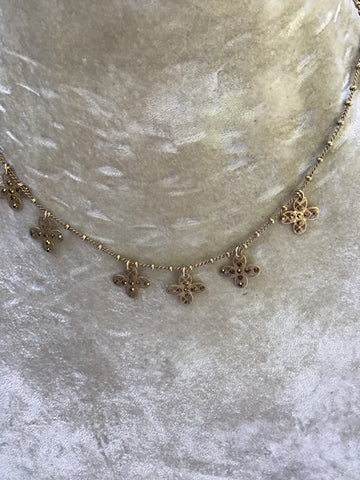 Quatrefoil Necklace on Antique Chain Necklace