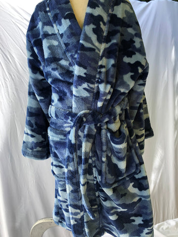Blue Camo Youth Fleece Robe