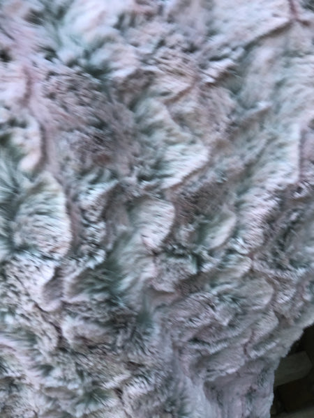 Faux Fur Pink Crush with Grey Chevron