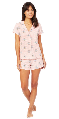Pajama Short Set - Queen Bee Pink