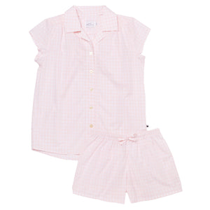Pajama Short Set - Pink Gingham