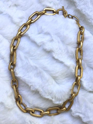 Large Link 24-karat Gold Plate Necklace