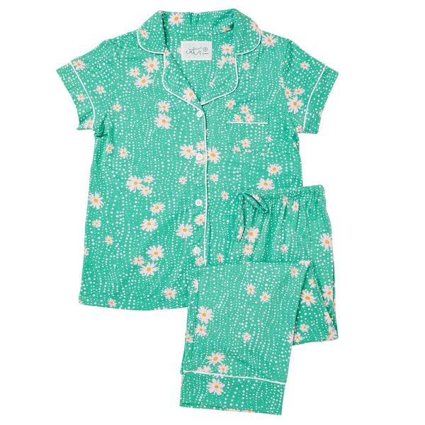 Capri Pant Pajama Set - Lazy Daisy Green