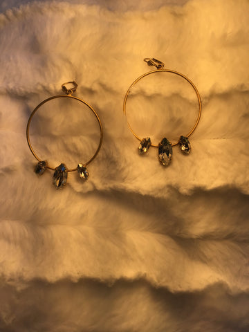 Catherine Popesco Hoop earring with handset crystal detail