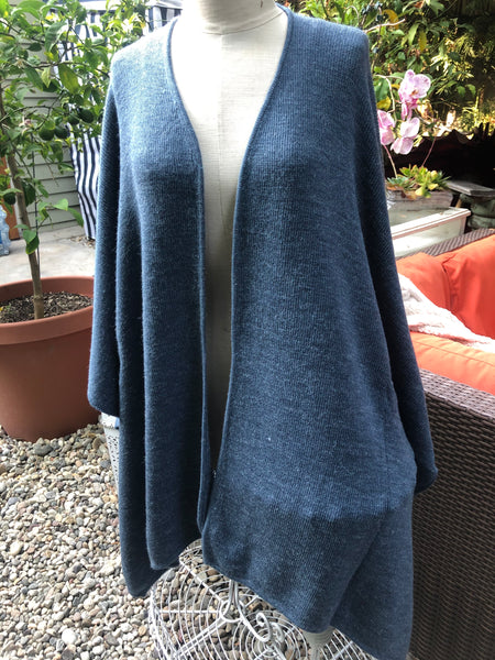 Heather Blue Alpaca Cape