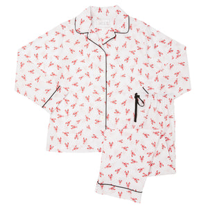 Long Sleeve Classic Pajama Set - Lobster Print