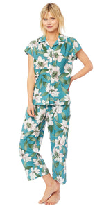 Capri Pajama Set - Magnolia Floral Print