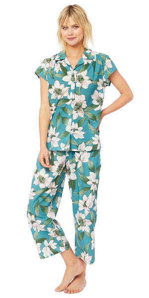 Capri Pajama Set - Magnolia Floral Print