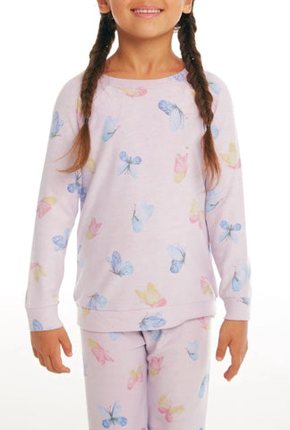 Butterfly Pink Fleece Kids Sweatshirt / Pant
