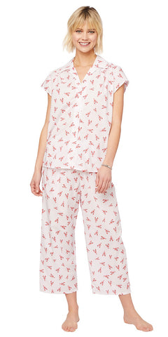 Capri Pajama Set - Lobster Print