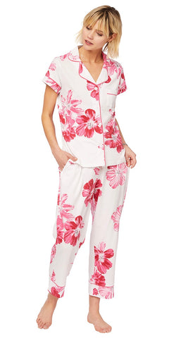 Capri Knit Pajama Set - Pink Bora Bora